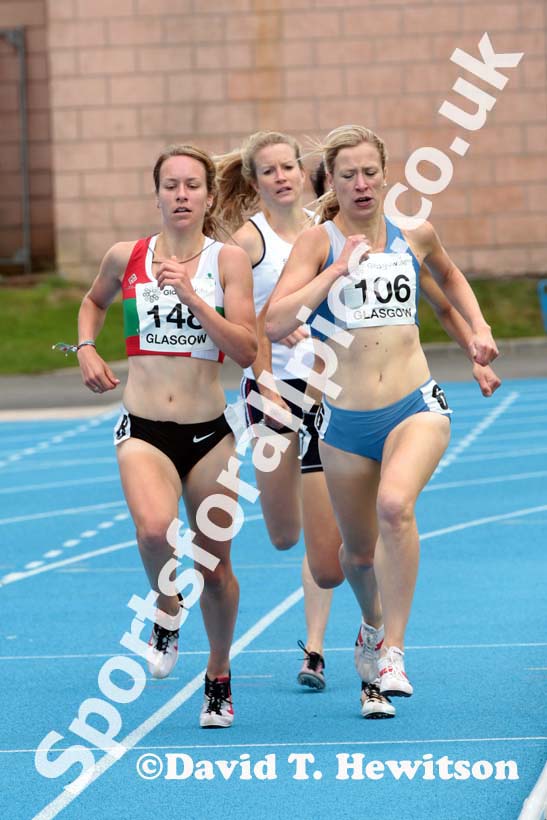 Steph Twell and Laura Whittle lead the 1500 metres at the Scottish Championships, Scotstoun  Stadium, Glasgow.